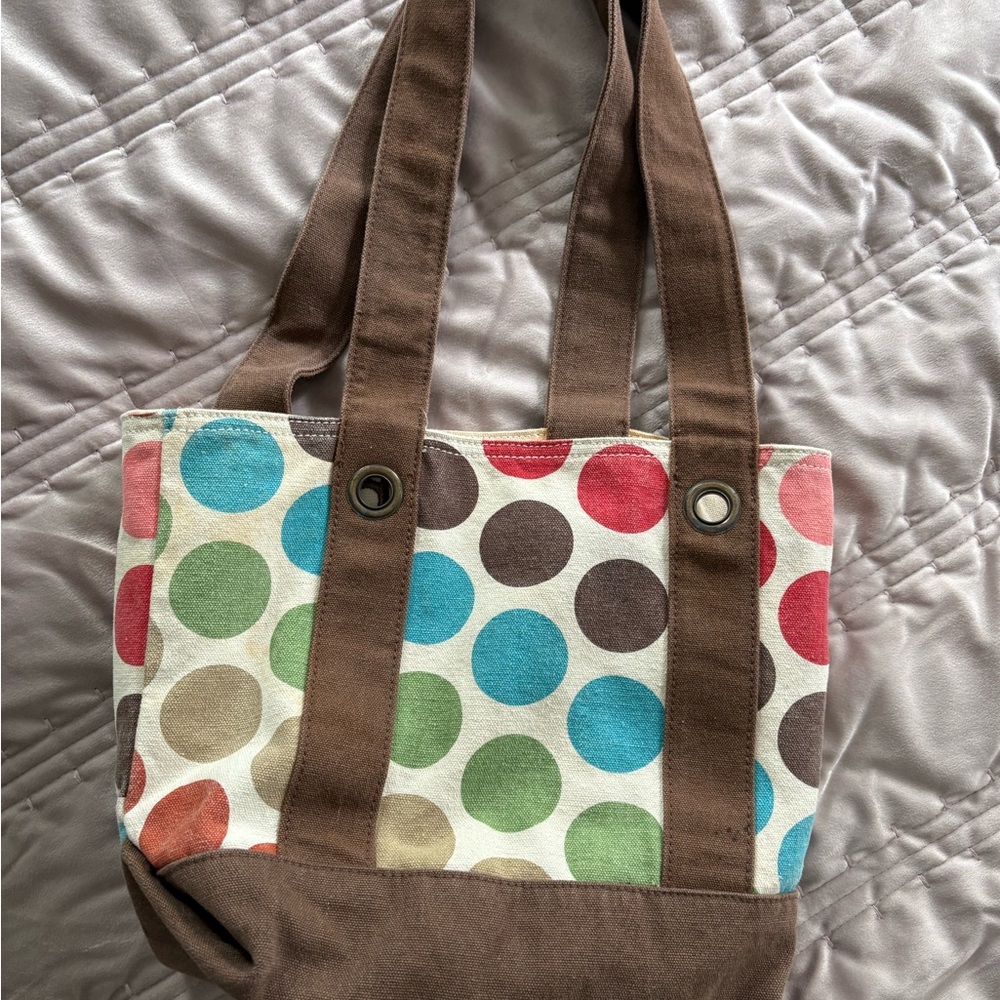 Polka Dot Canvas Tote Bag